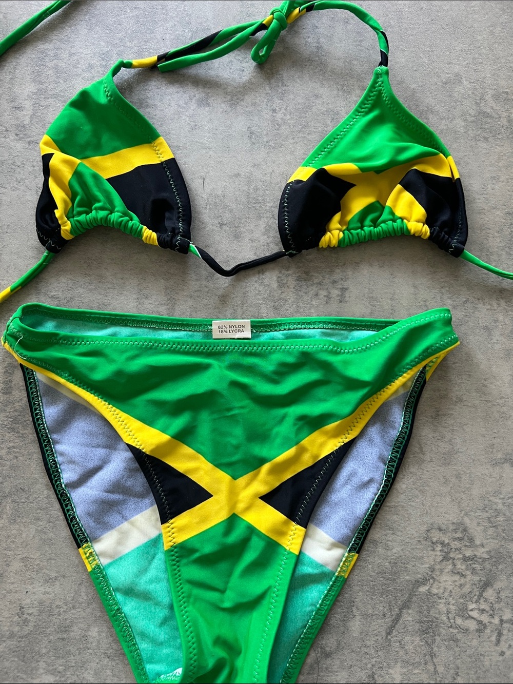 Green Jamaican Flag Bikini Set